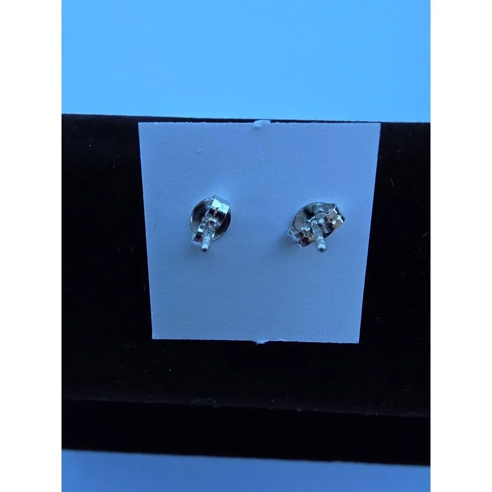 Zuni Handmade Turquoise Heart Stud Earrings Sterling Silver Southwestern Jewelry